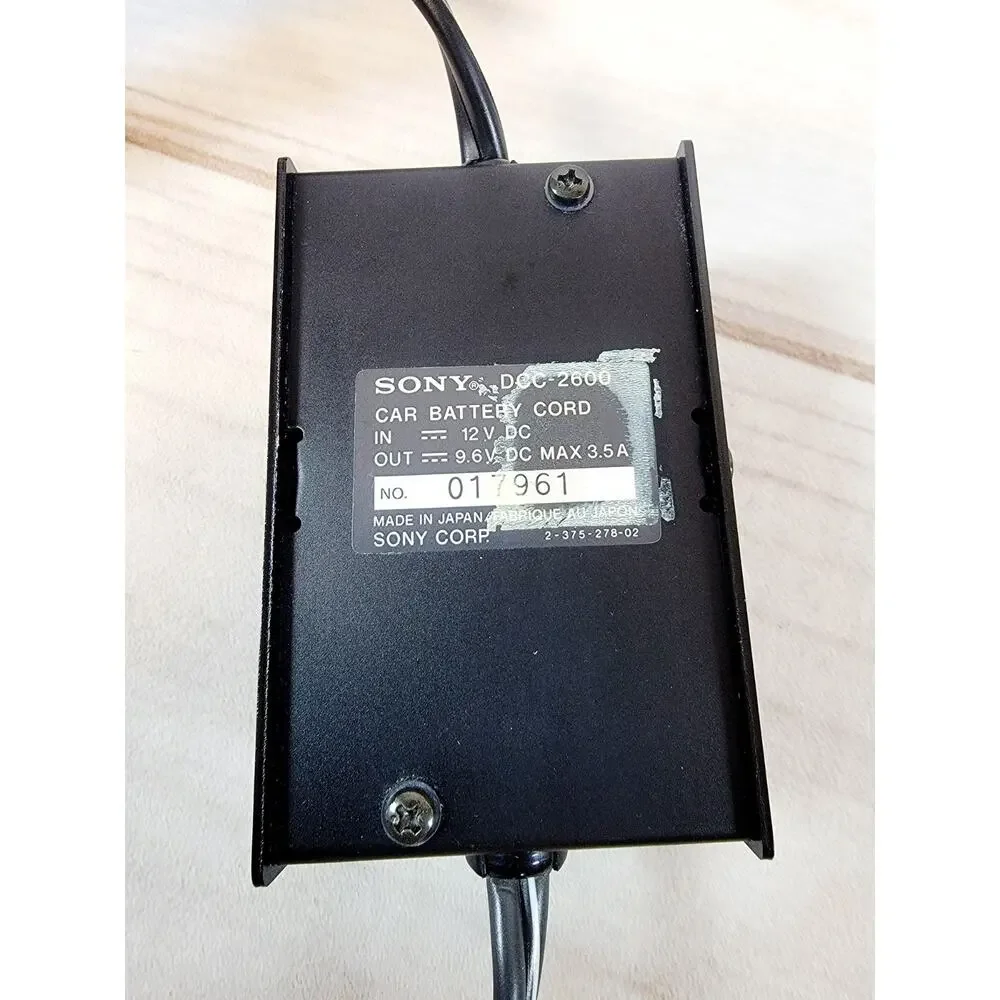 Sony DCC-2600 Car Battery Cord DC Adapter for Sony Camcorders Video Camera 8mm